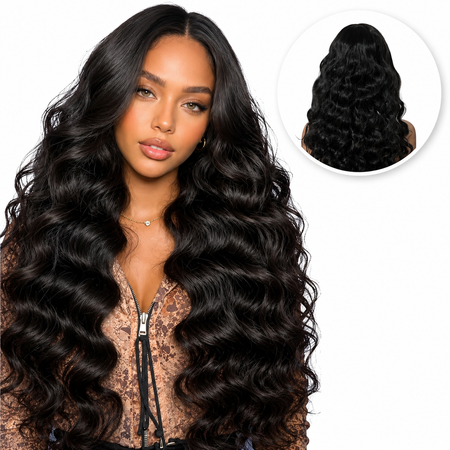 Luxe Lace Front Wig Zwart met Krullen