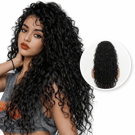 Zwarte Krullen Pruik