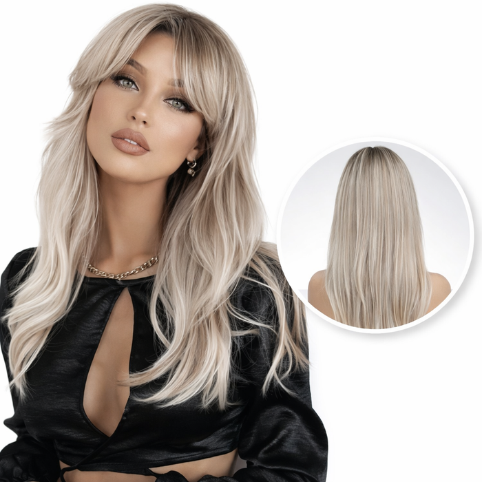 Platinum Blonde Pruik Lang - 70 cm