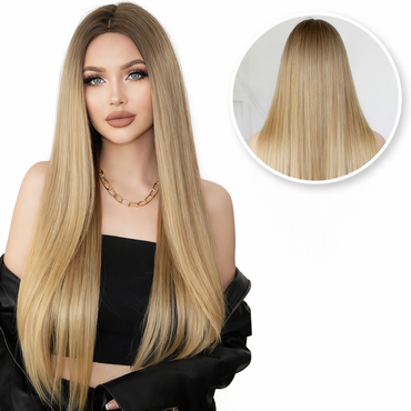 Lange Donkerblonde Pruik 85 cm