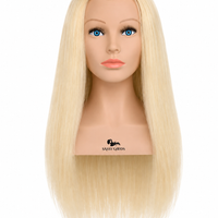 Premium blonde kapperspop met echt haar - schouders - inclusief statief