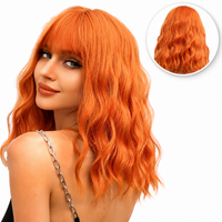 Oranje Pruik - half lang haar - 40 cm