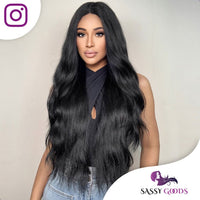 Zwarte Pruik Lang Golvend Pruik Sassy Goods 