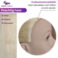 Premium blonde kapperspop met echt haar - schouders - inclusief statief