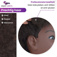 Afro Kappershoofd 100% Echt Haar - 15 cm