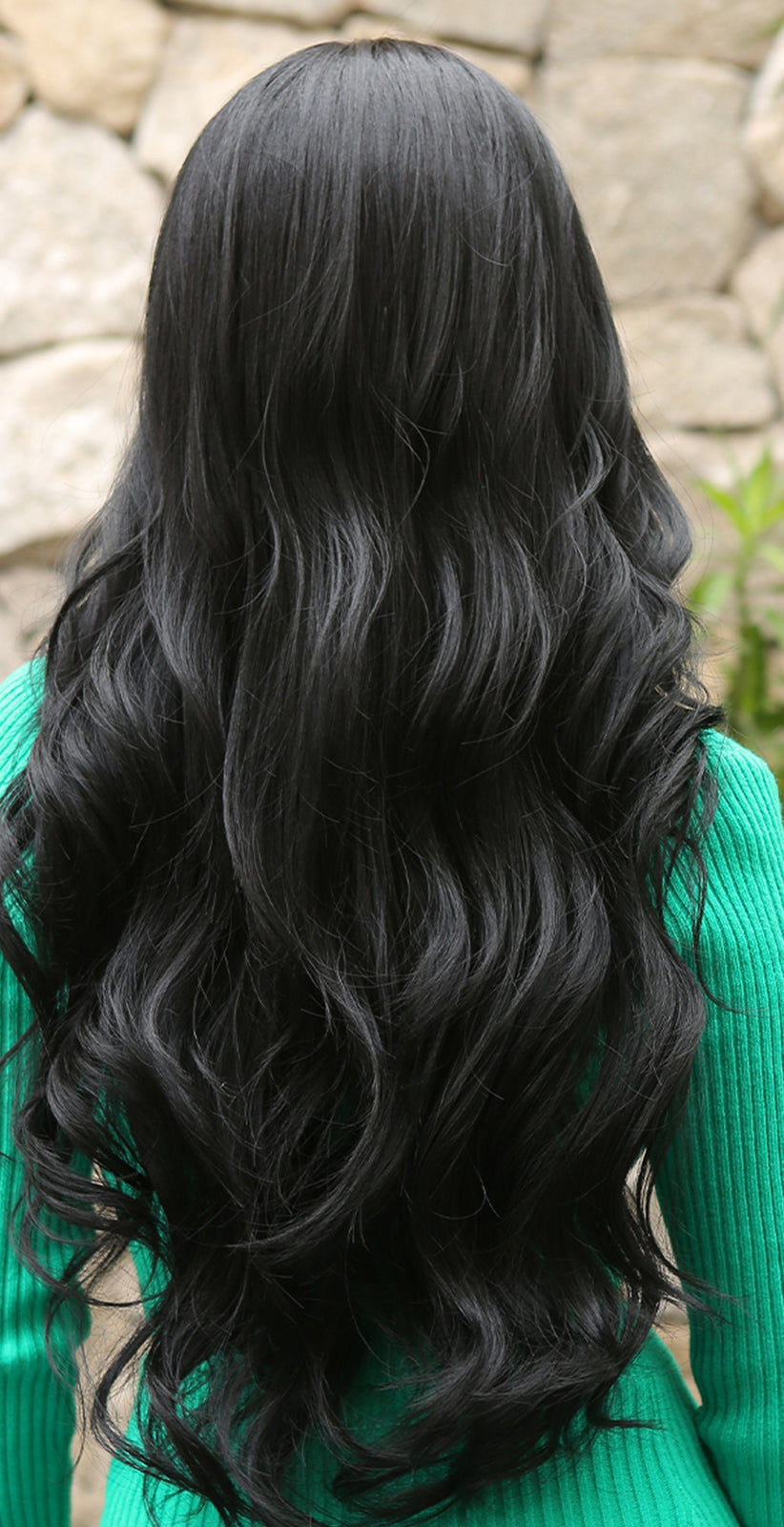 Zwarte Pruik - Sassy Goods Pruiken Dames Lang Haar - Wig - Golvend Zwart - 70 cm