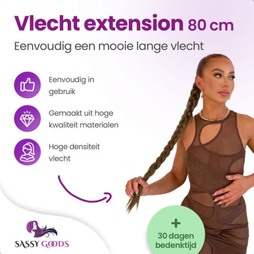 Vlecht Ponytail Extensions Bruin Haarextensies Sassy Goods 