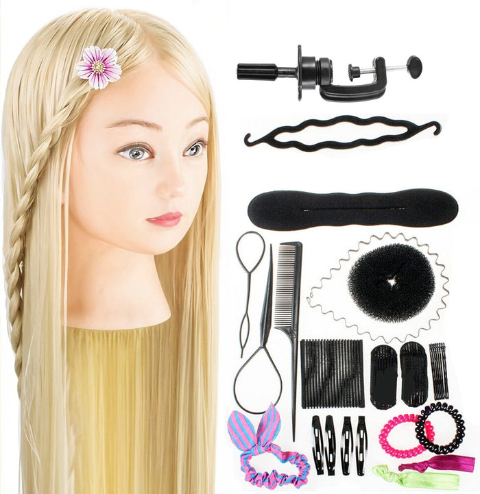 Blond Kappershoofd voor stylisten - 70 cm