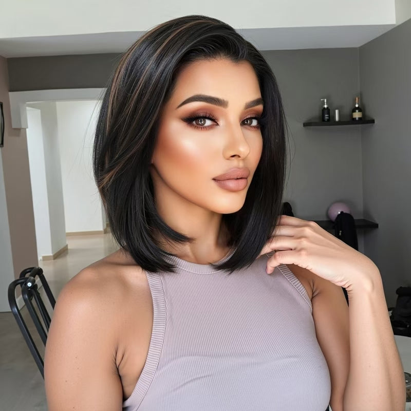 Pre order Luxury Black Wig Front Lace Wig - Straight - 60-65 cm