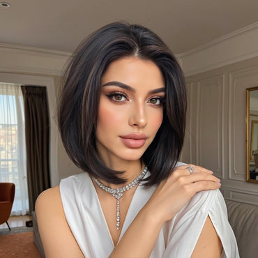 Pre order Luxury Black Wig Front Lace Wig - Straight - 60-65 cm