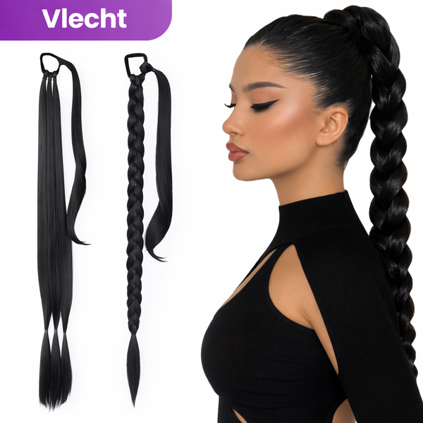 Zwarte vlecht hair extensions - 80 cm