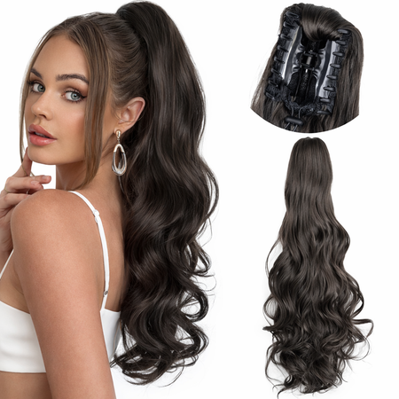 Clip In Ponytail Extension Donkerbruin