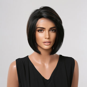 Pre order Luxury Black Wig Front Lace Wig - Straight - 60-65 cm
