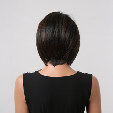 Luxe Pruik Lace Wig - Pruiken Dames Kort Haar - Haarwerk - Zwarte Pruik - 30 cm