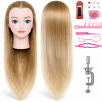 Kappershoofd oefenhoofd blond - incl. styling accessoires