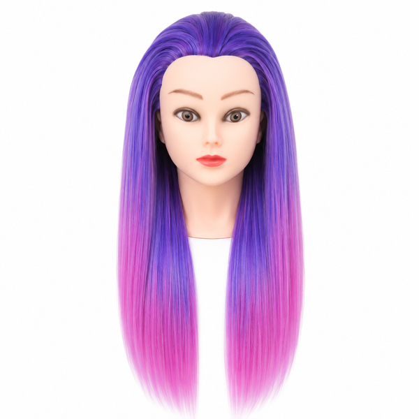 Paars Ombre Kappershoofd - Incl. Styling Accessoires - 70 cm