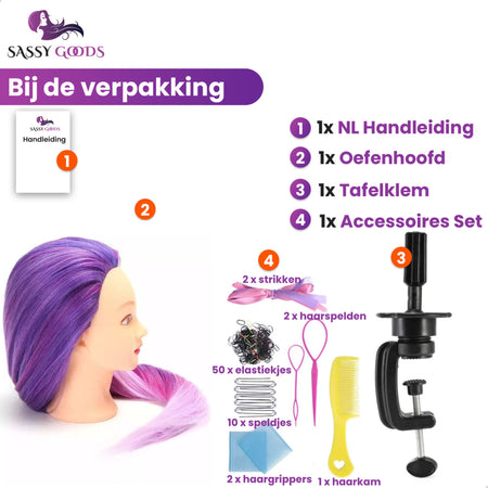 Paars Ombre Oefenhoofd Kappershoofd