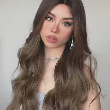 Luxe Bruine Lace Wig met Highlights