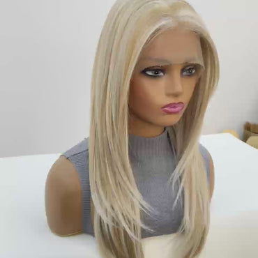 Lace Wig Licht Blond 55 cm met Lagen