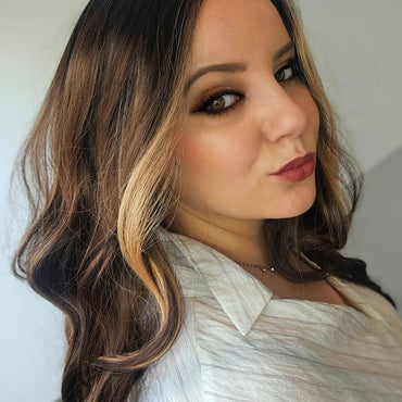Luxe bruine pruik lace front wig met highlights