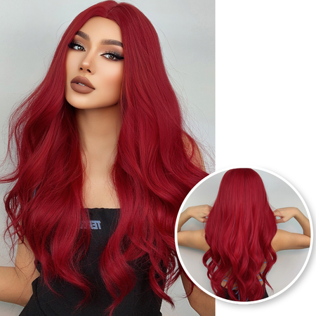 PRE ORDER Red wig - Wigs Ladies Long Hair - Wig - 70 cm