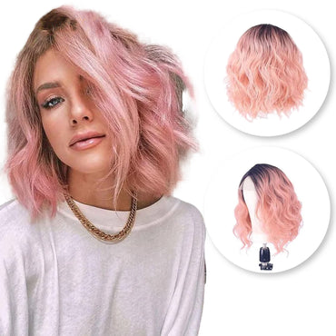 Luxe Roze Ombre Lace Wig - Pruik