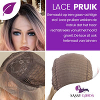 Luxe Roze Ombre Lace Wig - Pruik Pruik Sassy Goods 
