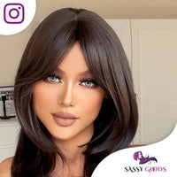 Kastanjebruine Pruik met Lagen Pruik Sassy Goods 