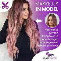 Roze Pruik - Pruiken Dames Lang Haar - Wig - 70 cm Pruik Sassy Goods 