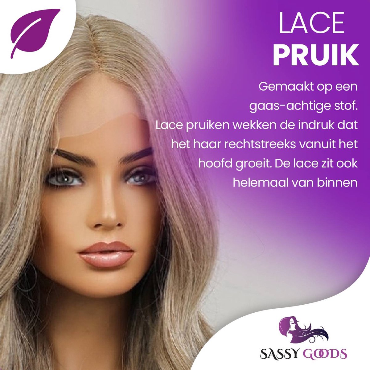 Luxe Blonde en As Blonde Front Lace Wig Pruik - 55 cm