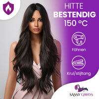 Donkerbruine Pruik Lang Pruik Sassy Goods 