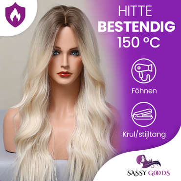 Blonde Pruik - Pruiken Dames Lang Haar - Wig - 70 cm
