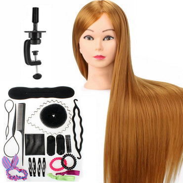 PRE ORDER Practice Head Hairdressing Head with Tripod & Styling Accessories - Golden Brown Hair - 70 cm