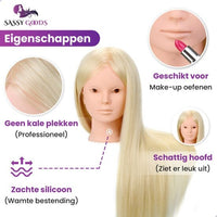 Oefenhoofd Kappershoofd Blond 80% Echt Haar Oefenhoofd Sassy Goods 