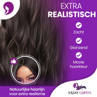 Donkerbruine Pruik Lang Pruik Sassy Goods 