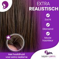 Kastanjebruine Pruik met Lagen Pruik Sassy Goods 