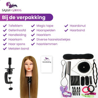 Oefenhoofd Kappershoofd 90% Echt Haar Bruin Oefenhoofd Sassy Goods 