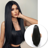 Pre order Luxury Black Wig Front Lace Wig - Straight - 60-65 cm