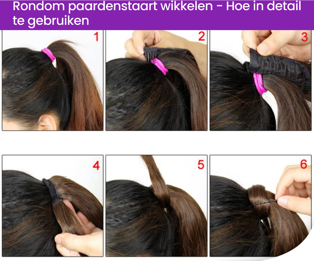 PRE ORDER Ponytail Extensions Black Long Hair - Ponytail 65 cm