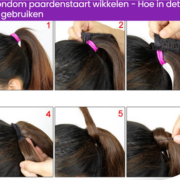 Ponytail Extensions - Paardenstaart - Zwart Krullend Haar - 65 cm