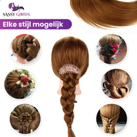 Oefenhoofd Kappershoofd Bruin 80% Echt Haar Oefenhoofd Sassy Goods 