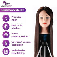 Kastanjebruin Oefenhoofd met Statief - 70 cm - Sassy Goods