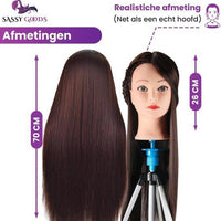 Kastanjebruin Oefenhoofd met Statief - 70 cm - Sassy Goods