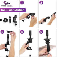 Kastanjebruin Oefenhoofd met Statief - 70 cm - Sassy Goods