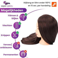 Kastanjebruin Oefenhoofd met Statief - 70 cm - Sassy Goods