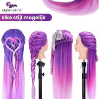Paars Oefenhoofd met Statief en Accessoires - 75 cm - Sassy Goods